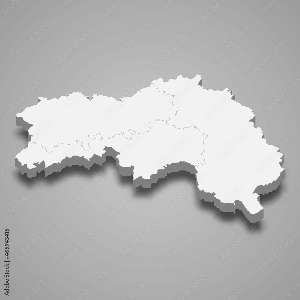 3d isometric map of Orne is a department in France 3d isometric map of Orne is a department in France