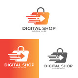 Digital E-commerce logo design template in vector EPS-10 file