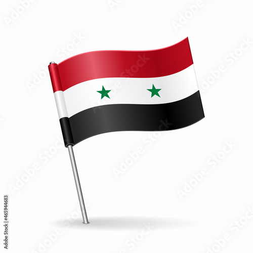 Syrian flag map pointer layout. Vector illustration.