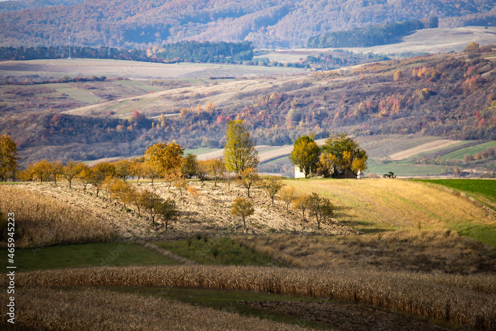 Beautiful autumn landscape in Transylvania