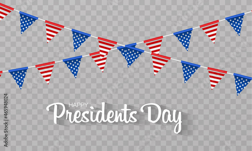 Happy Presidents Day USA flags . Vector