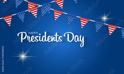 Happy Presidents Day, USA flags . Vector