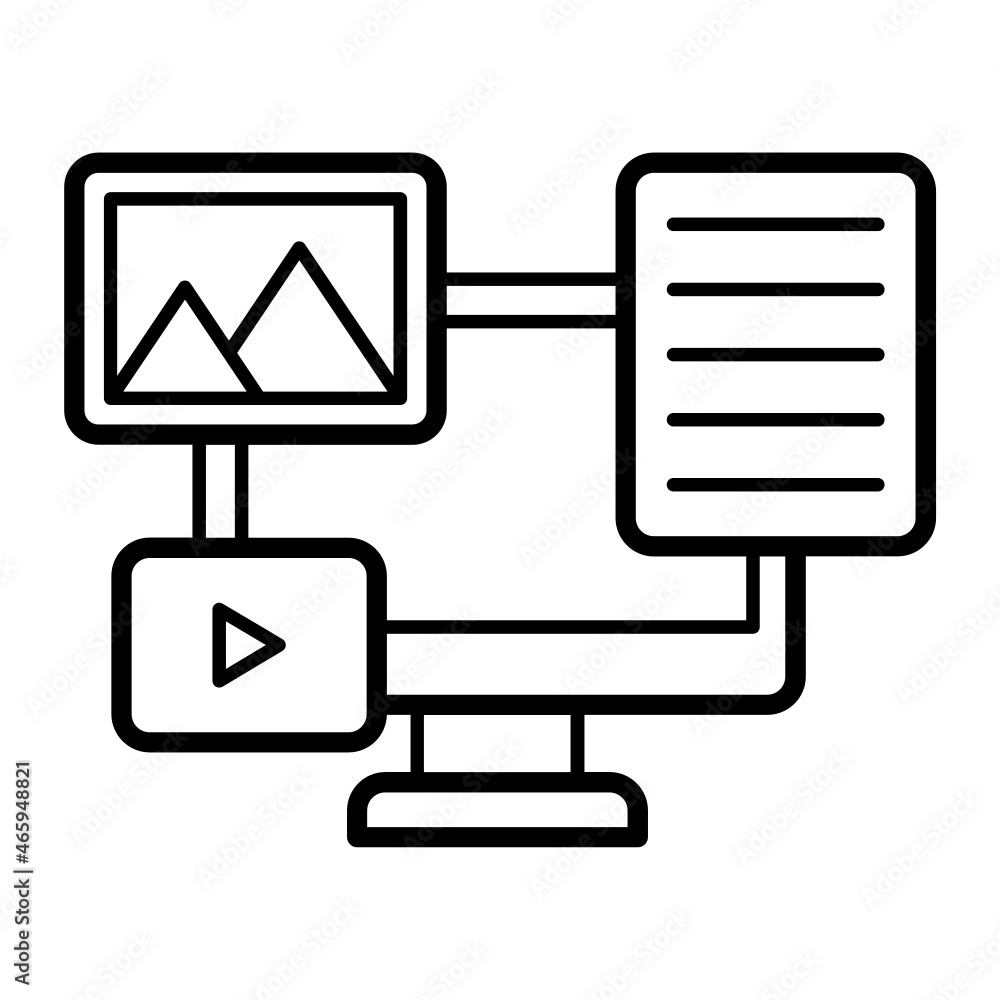 Digital Media Server Concept Vector Icon Design, Big data Symbol, Business intelligence Sign,Web hosting and Data Center Stock Illustration