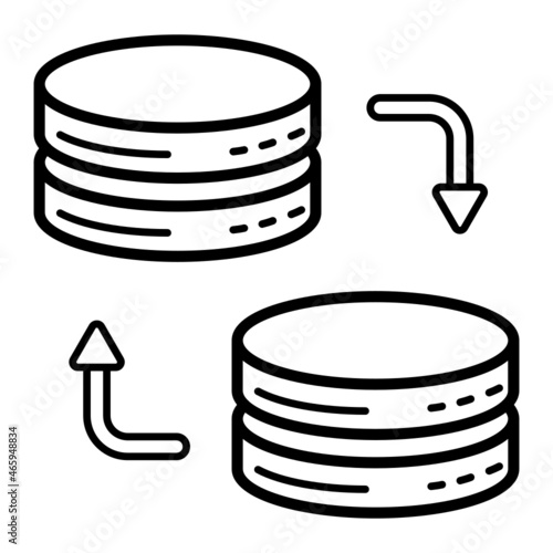 Database active passive replication Concept, Virtual synchrony Vector Icon Design, Big data Symbol, Business intelligence Sign,Web hosting and Data Center Stock Illustration