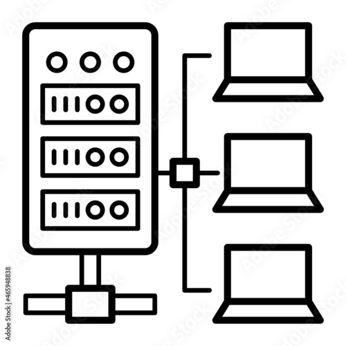 Array database management systems Concept,  load balancing Vector Icon Design, Big data Symbol, Business intelligence Sign,Web hosting and Data Center Stock Illustration