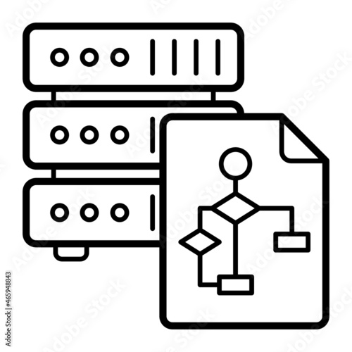 entity relationship model Concept, rdbms Vector Icon Design, Big data Symbol, Business intelligence Sign,Web hosting and Data Center Stock Illustration