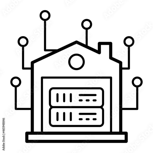 Data extracted from IoT devices Concept , Mapping inter-connectivity Vector Icon Design, Big data Symbol, Business intelligence Sign,Web hosting and Data Center Stock Illustration