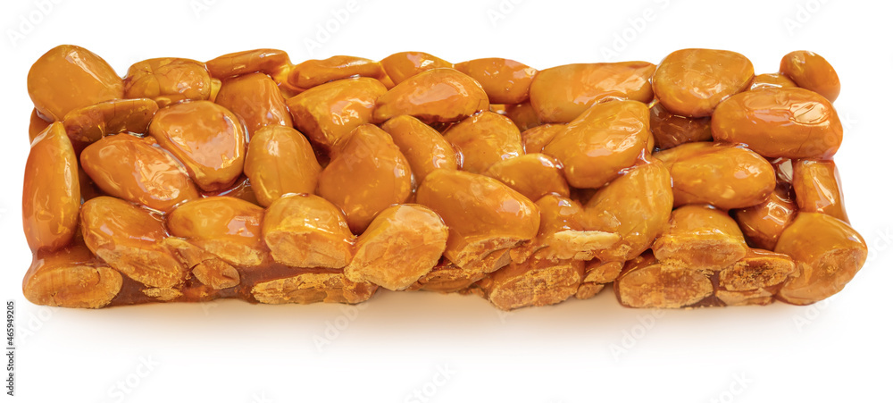 Christmas Turron isolated on white background. Almond nougat - typical sweet Christmas dessert. Christmas Turron isolated on white background. Almond nougat - typical sweet Christmas dessert.