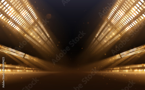 Abstract golden light rays background