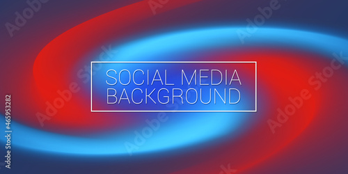 Social Media Vector Illustration Background. Red and Blue Technology Dynamic Design Banner.