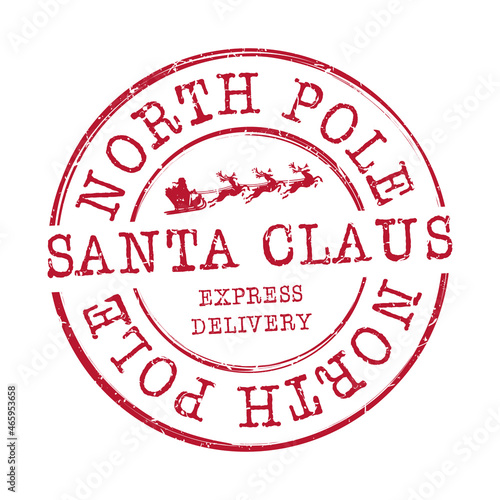 Fotografie, Obraz Santa Claus North Pole Stamp