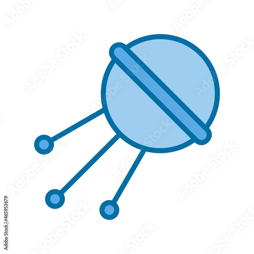 Sputnik Filled Blue Vector Icon Design