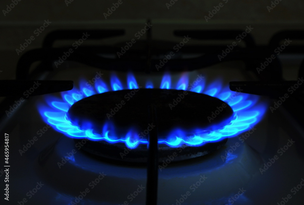 Natural Gas. High prices of natural gas. Blue flames of gas burning from a kitchen gas stove. Energy crisis. Natural Gas. High prices of natural gas. Blue flames of gas burning from a kitchen gas stove. Energy crisis.