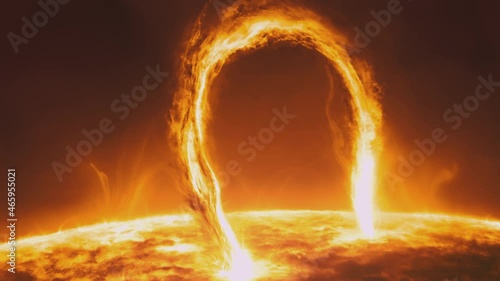 Close up of the sun with giant solar flare erupting. Sun surface series in 4k.