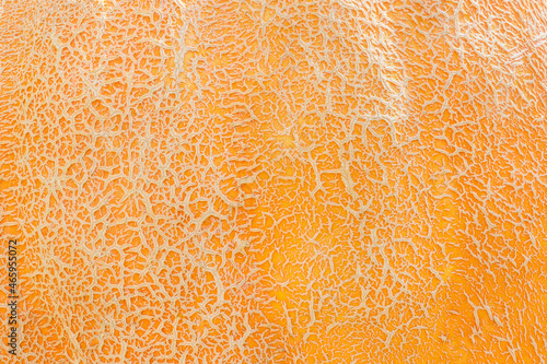 Yellow and orange pumpkin skin macro. Abstract texture background. Close up. Banner or wallpaper for Halloween