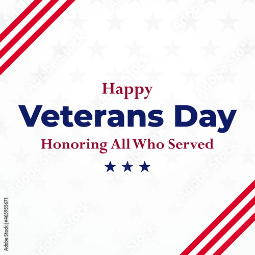 veterans day November 11th modern creative banner, sign, design concept, social media post with text, starts and an american flag