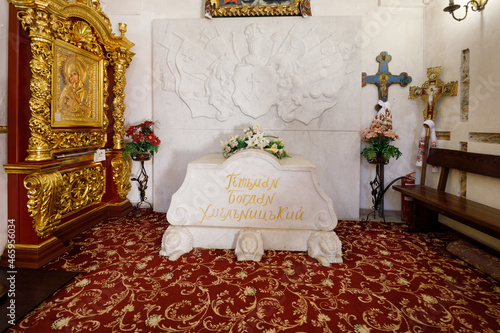 Burial place of Bohdan Khmelnitsky in the Illinska Church, Subotiv village, Ukraine