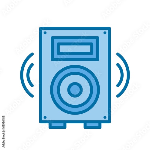 Woofer Filled Blue Vector Icon Design