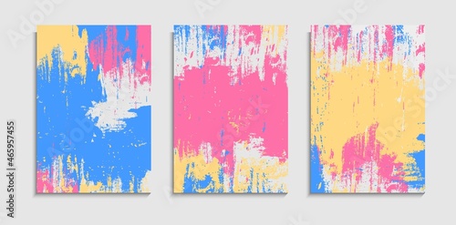 Set Of Abstract Soft Colorful Splatter Paint Background Design, Can Be Used For Banner, Wallpaper, Frame Or Cover