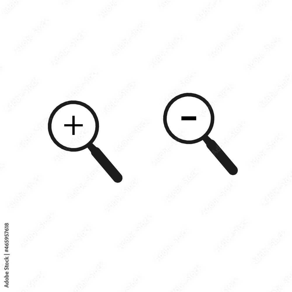 Magnifying glass icon set. magnifier or loupe sign isolated on transparent background, Search symbol. Vector illustration Magnifying glass icon set. magnifier or loupe sign isolated on transparent background, Search symbol. Vector illustration
