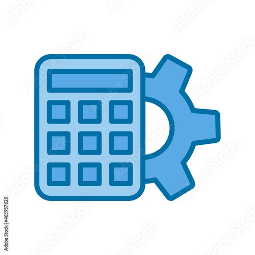 Calculator Filled Blue Vector Icon Design