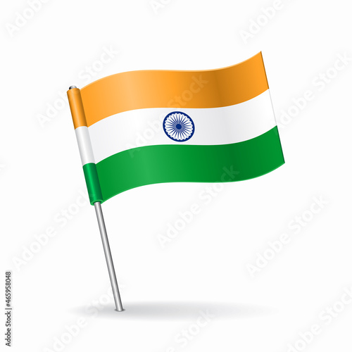 Indian flag map pointer layout. Vector illustration.