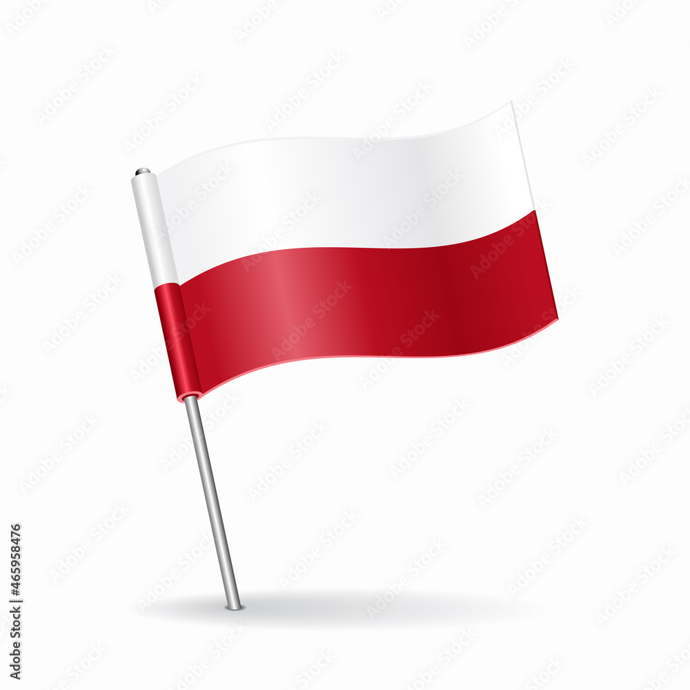 Polish flag map pointer layout. Vector illustration. Polish flag map pointer layout. Vector illustration.