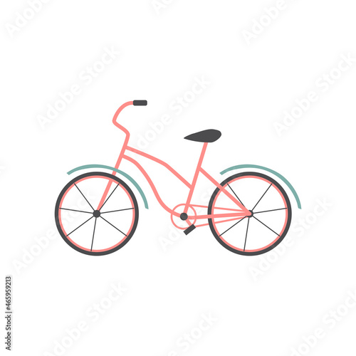 Bicycle. Colorful vector illustration. Isolated on white.