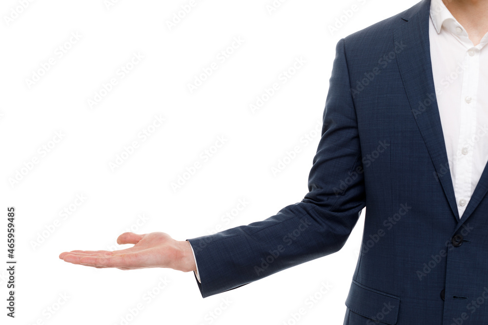 Young businessman is showing the word. Your text here Young businessman is showing the word. Your text here