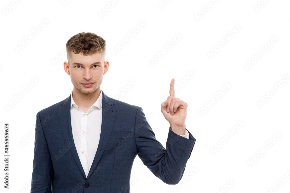 Young businessman is showing the word. Your text here Young businessman is showing the word. Your text here