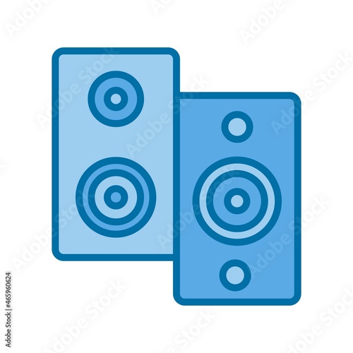 Woofer Filled Blue Vector Icon Design