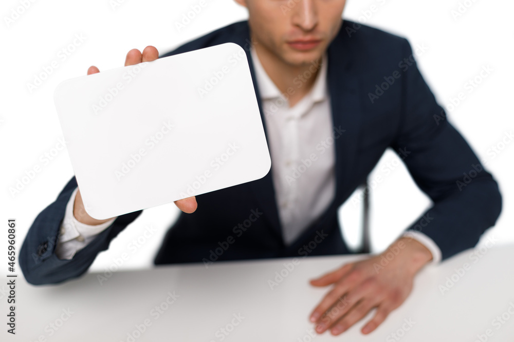 Young businessman is showing the word. Your text here Young businessman is showing the word. Your text here
