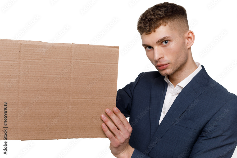 Young businessman is showing the word. Your text here Young businessman is showing the word. Your text here