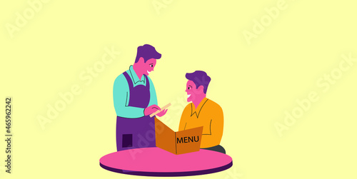 2d illustration hotel food service
