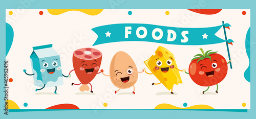 Set Of Various Delicious Foods