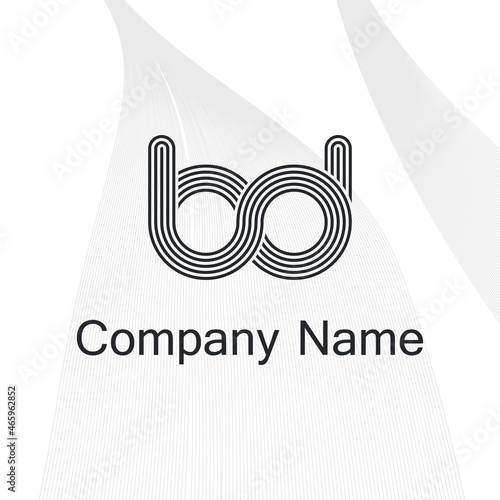 abstract geometric logo BD collapsible teamwork team geometric shapes. suitable for company

