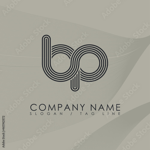 abstract geometric logo BP collapsible teamwork team geometric shapes. suitable for company
