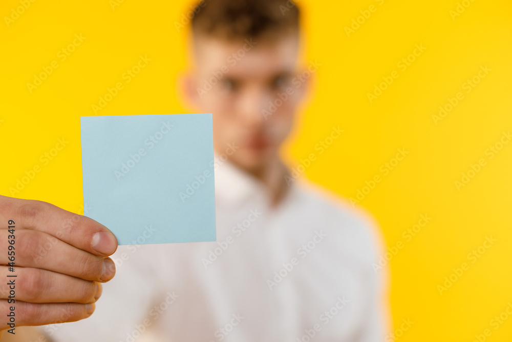 Young businessman is showing the word. Your text here Young businessman is showing the word. Your text here
