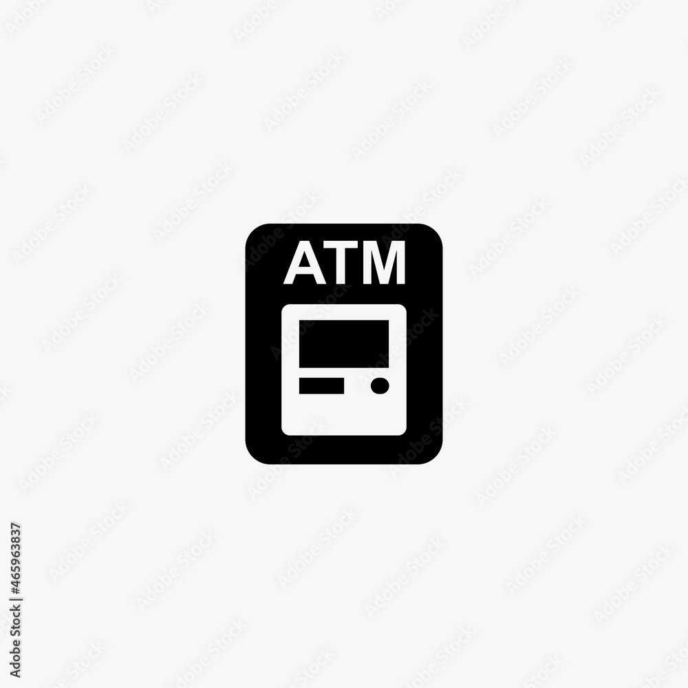 atm icon. atm vector icon on white background atm icon. atm vector icon on white background