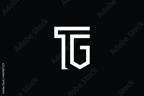 TG logo letter design on luxury background. GT logo monogram initials letter concept. TG icon logo design. GT elegant and Professional letter icon design on black background. G T TG GT