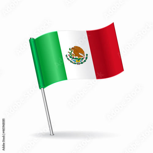 Mexican flag map pointer layout. Vector illustration.