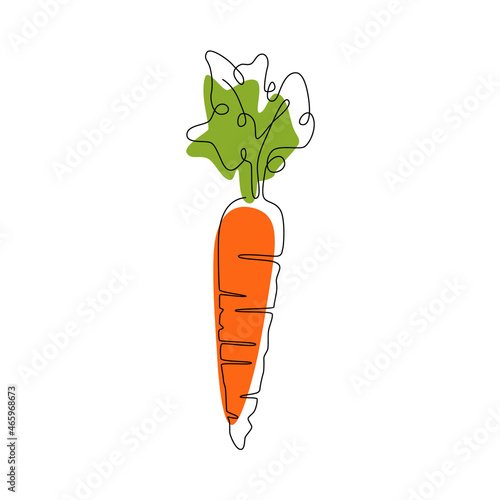 Fotografie, Tablou Stylized carrot isolated on white background