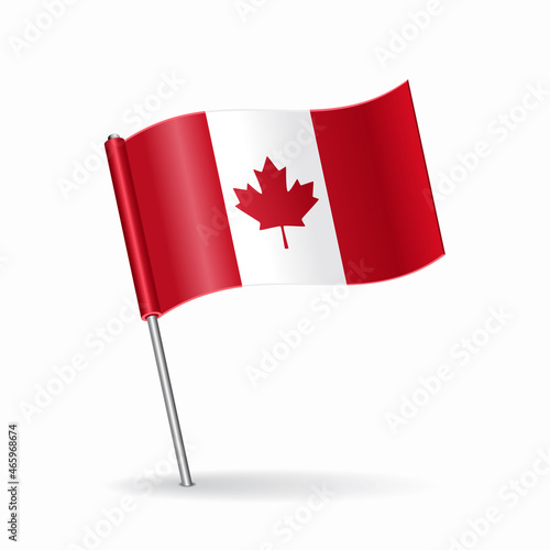 Canadian flag map pointer layout. Vector illustration.