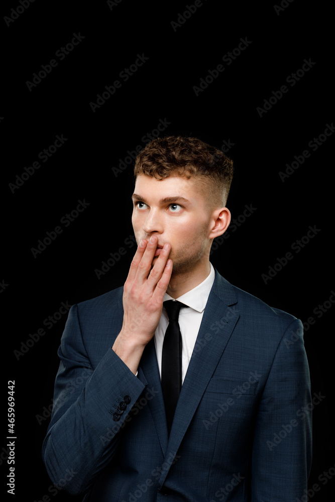 Young businessman is showing the word. Your text here Young businessman is showing the word. Your text here