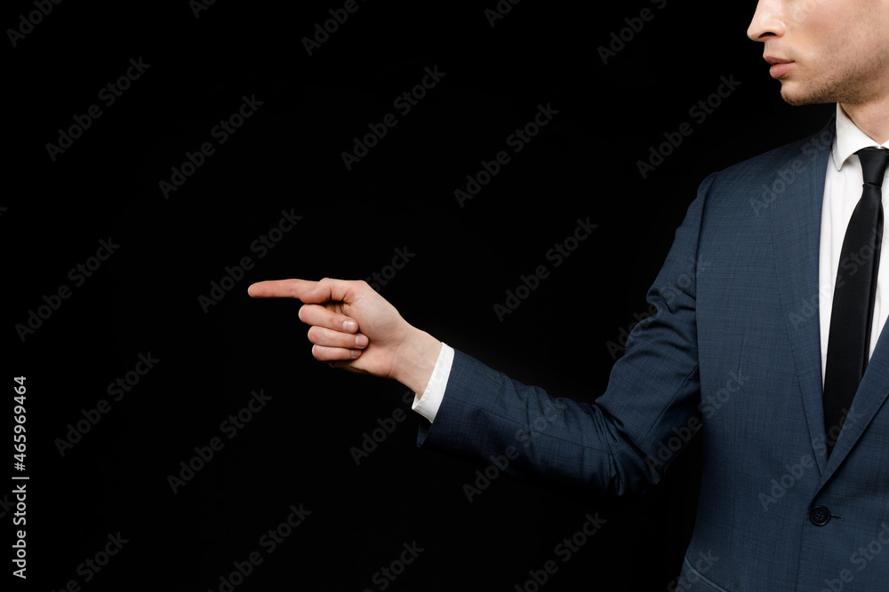 Young businessman is showing the word. Your text here Young businessman is showing the word. Your text here