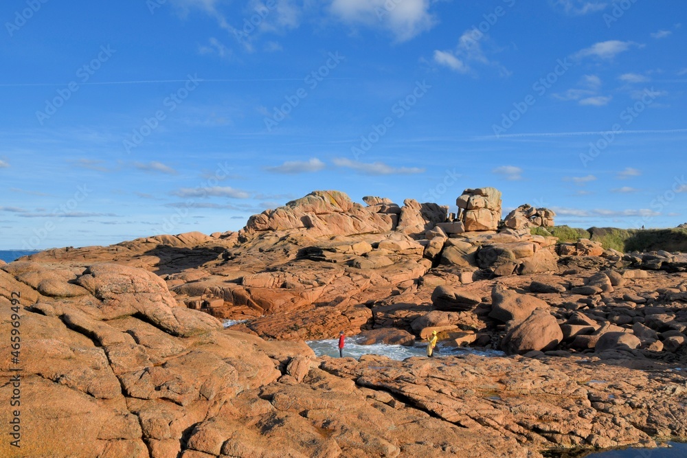 Beautiful seascape on the pink granite coast at Ploumanac'h in Brittany. France Beautiful seascape on the pink granite coast at Ploumanac'h in Brittany. France