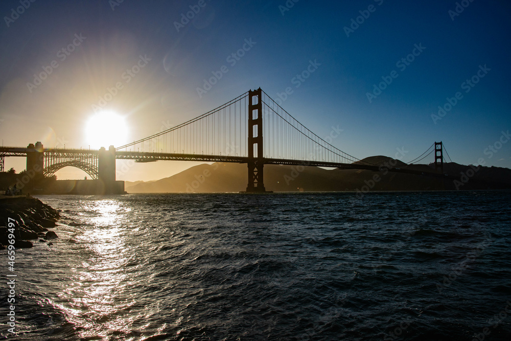 Classic view of the Golden Gate Bridge, San Francisco, California, U. S. A.