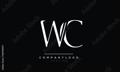 Abstract Letter Initial WC CW Vector Logo Design Template