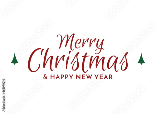 Merry Christmas and Happy New Year on white background. Text Calligraphic Lettering design card template. Creative typography for Holiday Greeting Gift Poster. Calligraphy Font style Banner.