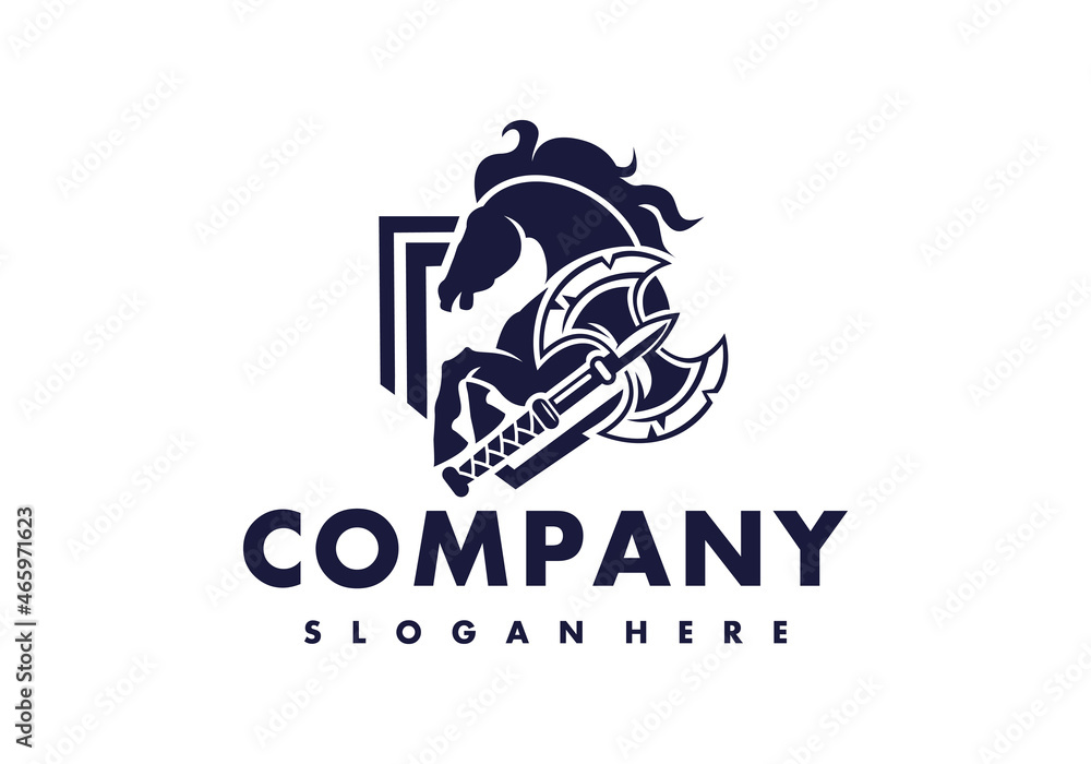 Logo Horse Ax Protector General Good For Any Industry Logo Horse Ax Protector General Good For Any Industry